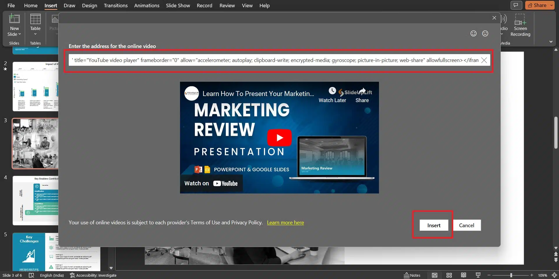 insert youtube video into powerpoint