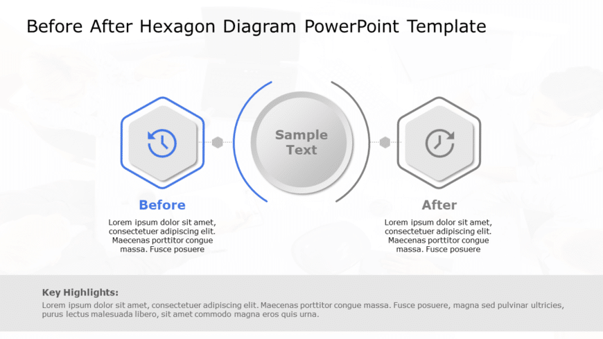 Before After Hexagon Diagram PowerPoint Template