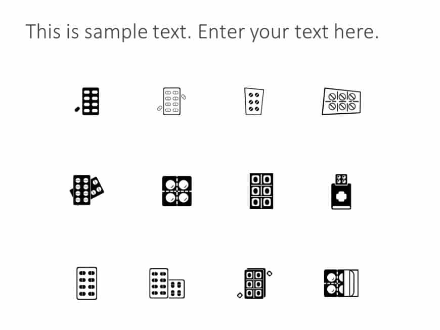 Blister Pack Medicine Icons PowerPoint Template