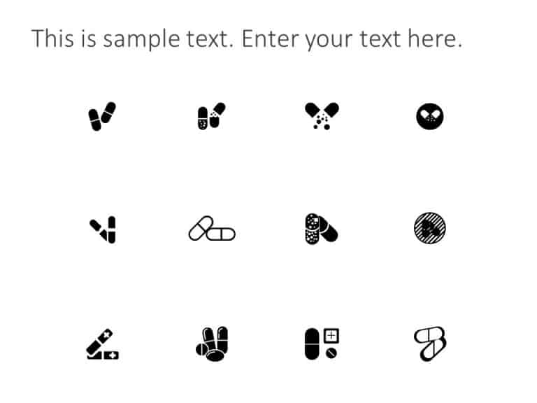 Capsules Medicine Icons 12 PowerPoint Template & Google Slides Theme