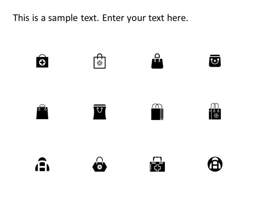 Medicine Infusion Bag Icons PowerPoint Template