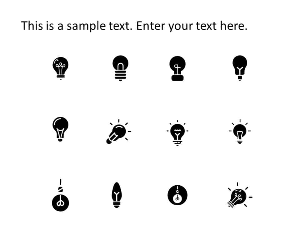 Bulb Icons PowerPoint Template
