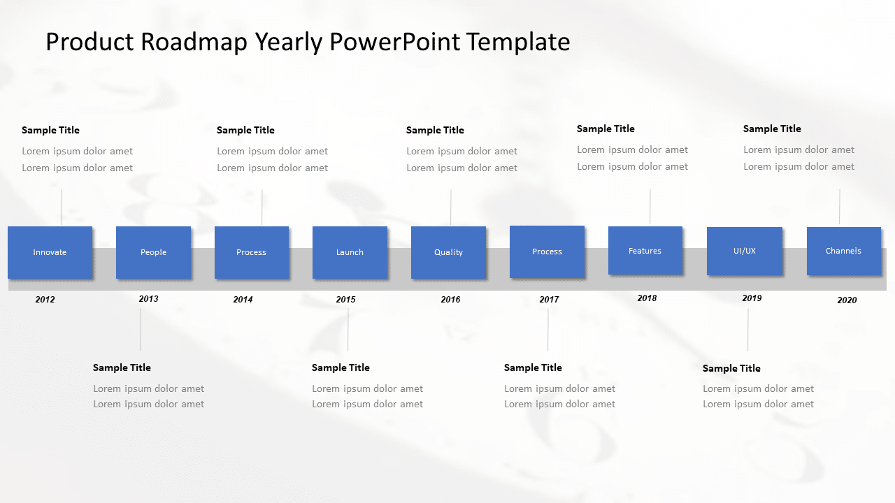 Product Roadmap Yearly PowerPoint Template & Google Slides Theme