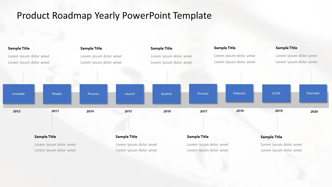 Product Roadmap Yearly PowerPoint Template & Google Slides Theme