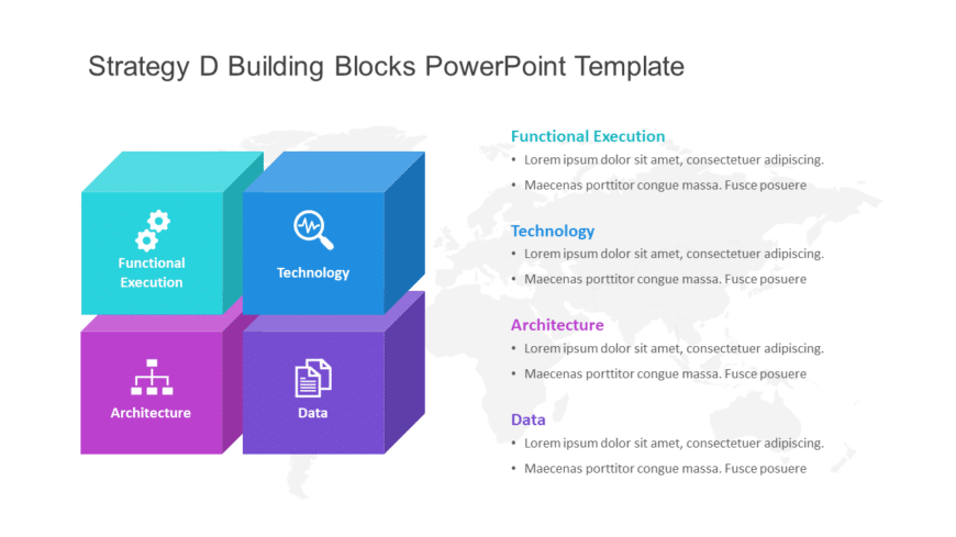 Strategy 3D Building Blocks PowerPoint Template