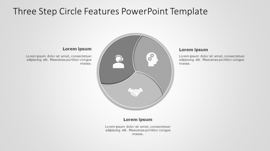 Three Step Circle Features PowerPoint Template