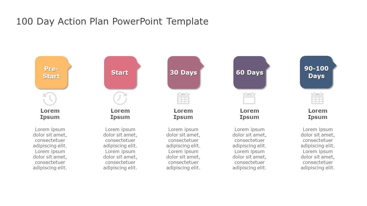 100 Day Action Plan PowerPoint Template & Google Slides Theme