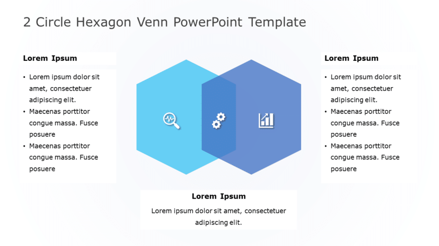 2 Circle Hexagon Venn PowerPoint Template