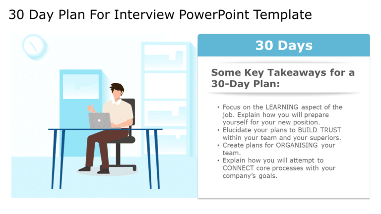 30 60 90 day plan for interview PowerPoint Template & Google Slides Theme