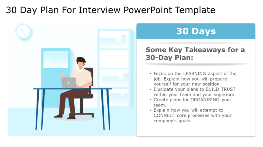 30 60 90 day plan for interview PowerPoint Template