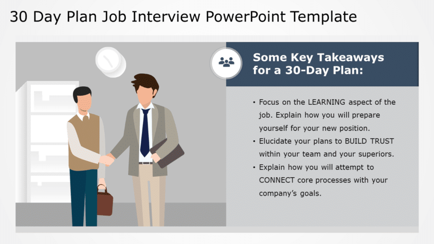 30 60 90 day plan job interview PowerPoint Template