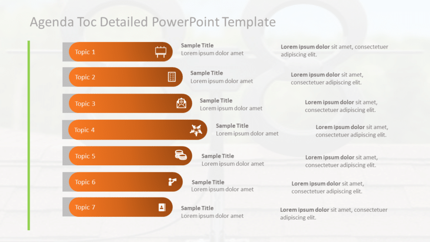 Agenda TOC Detailed PowerPoint Template