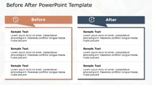 Orange and Blue Before-After Comparison Layout Powerpoint Template