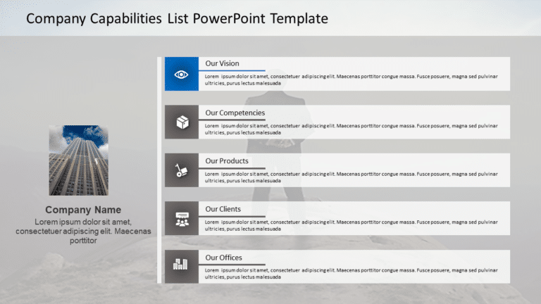 Company Capabilities List PowerPoint Template & Google Slides Theme