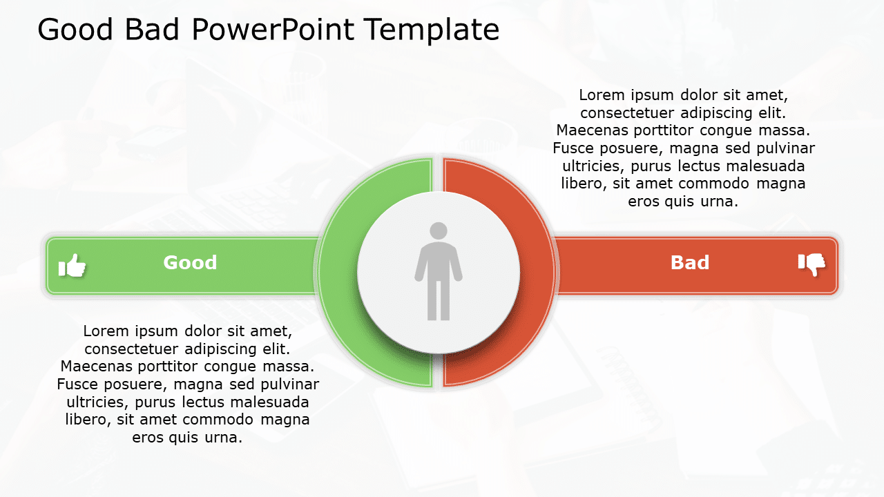 Green and Red Circular Good-Bad Analysis Infographic Slide Template
