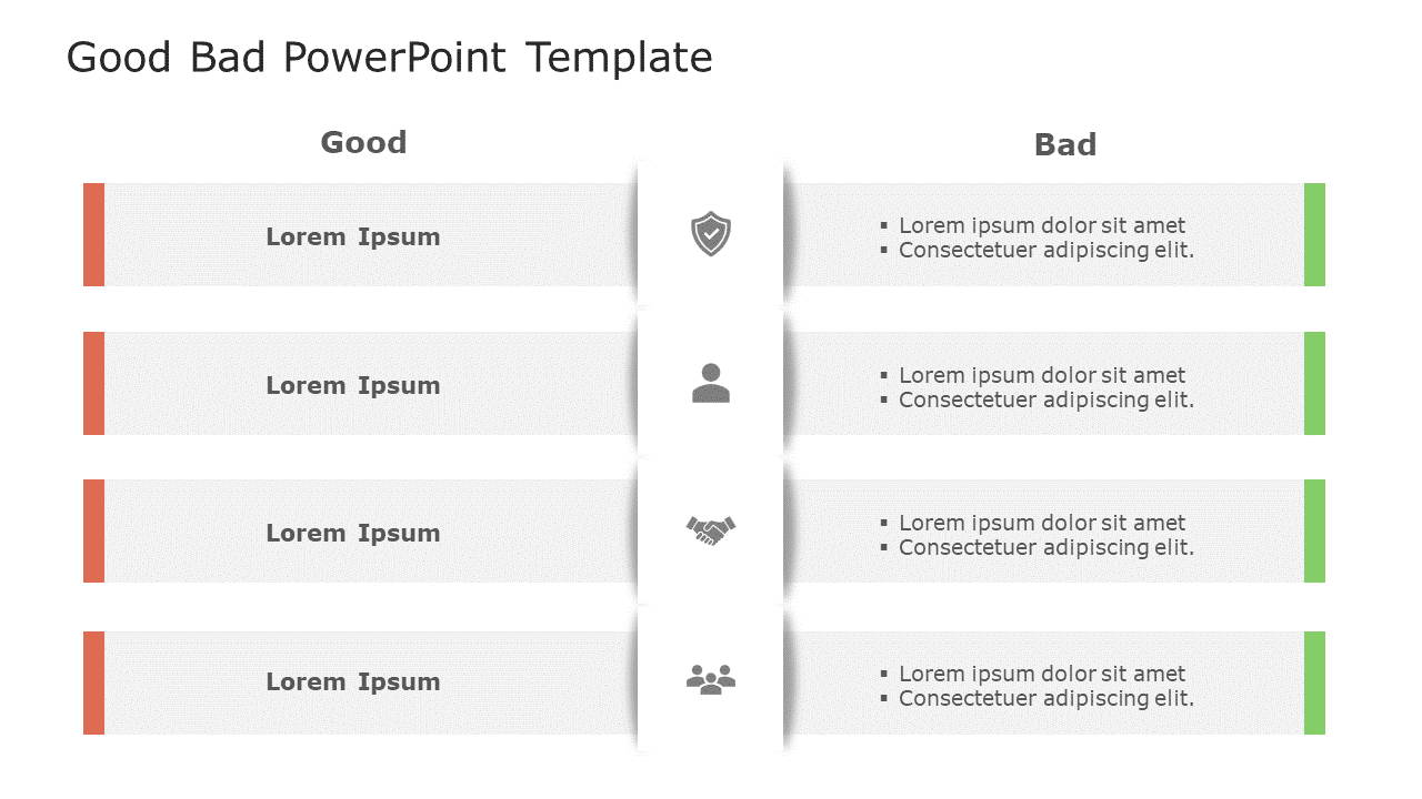 Good Bad 70 PowerPoint Template & Google Slides Theme