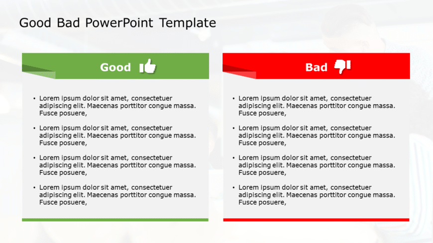 Good Bad 72 PowerPoint Template