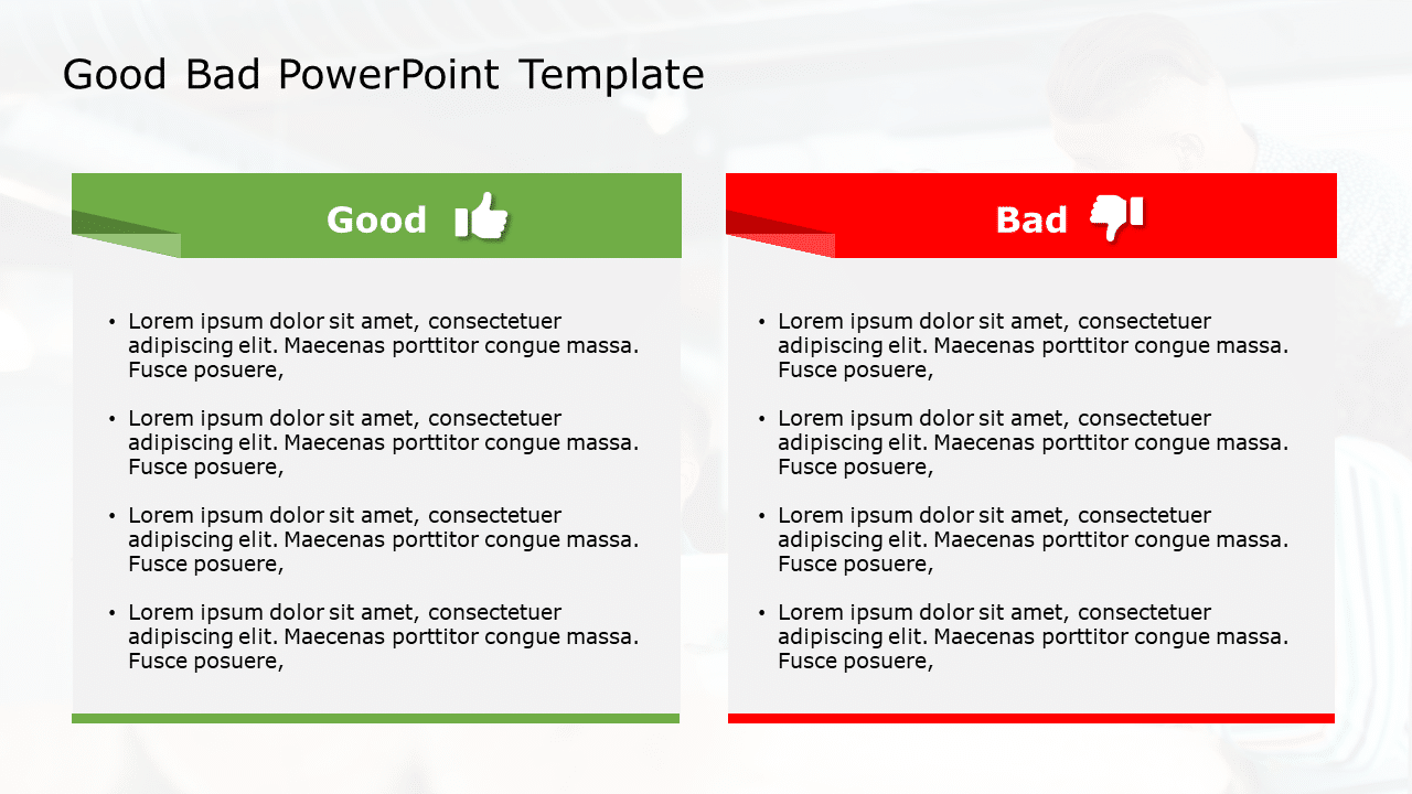 Good Bad 72 PowerPoint Template & Google Slides Theme