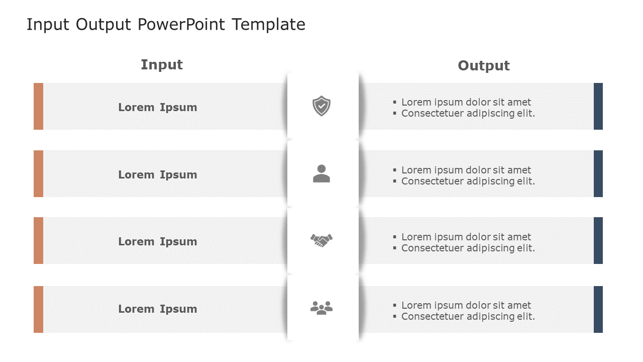 Gray and Orange Input-Output Process Diagram with Icons Presentation ...