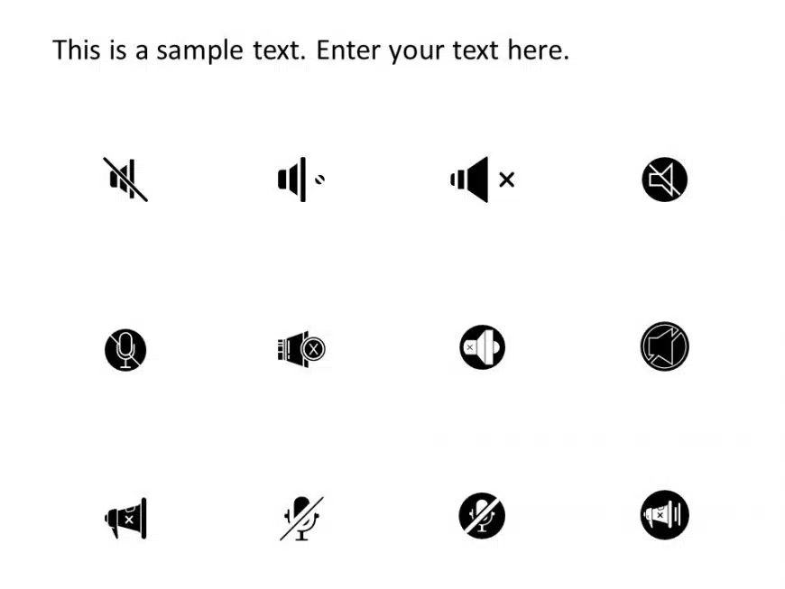 Mute Icons PowerPoint Template