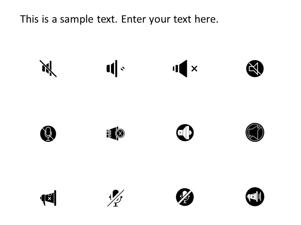 Mute Icons PowerPoint Template & Google Slides Theme