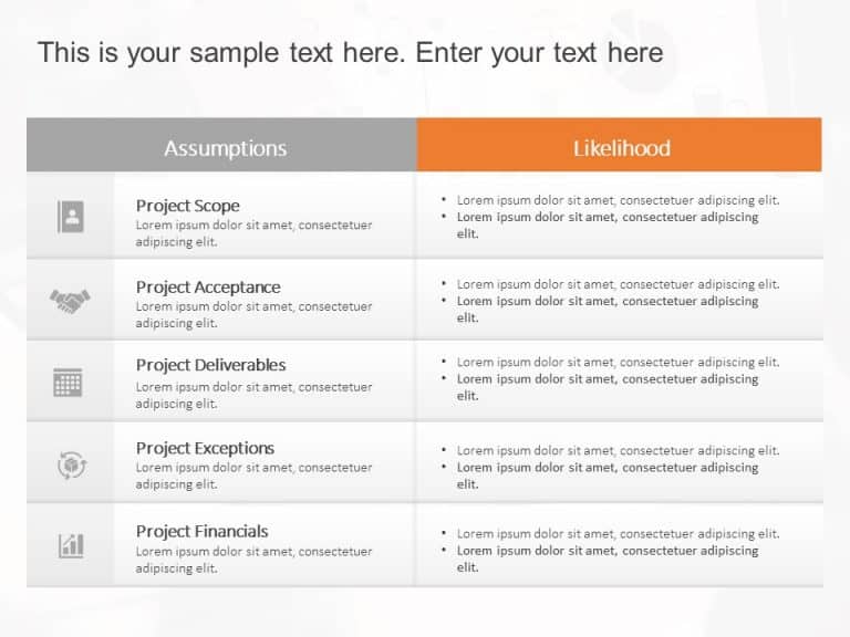 Project Assumptions PowerPoint Template