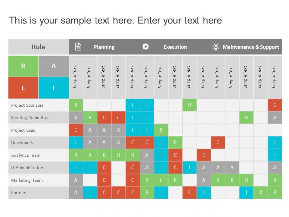 RASCI Table PowerPoint Template & Google Slides Theme