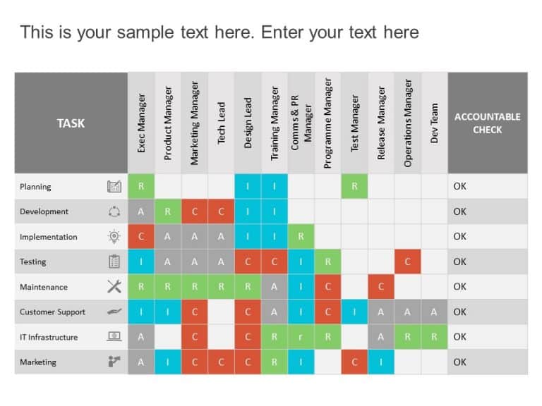 RASCI Project Responsibilities Slide PowerPoint Template & Google Slides Theme