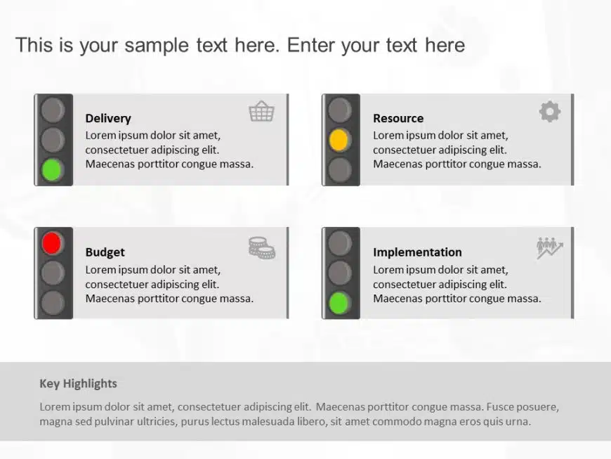 Project Status Traffic Lights PowerPoint Template