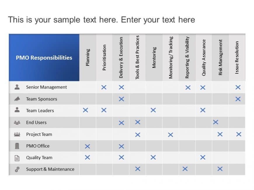 PMO Roles and Responsibilities PowerPoint Template