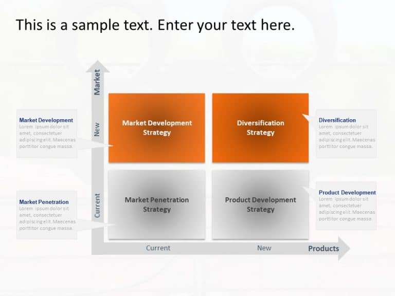 Business Strategy Matrix Framework PowerPoint Template