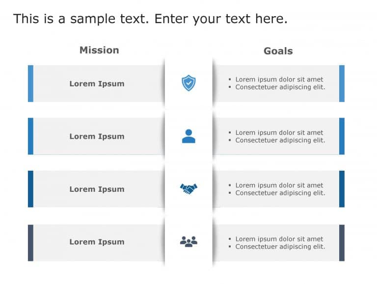 Mission Goals 6 PowerPoint Template & Google Slides Theme