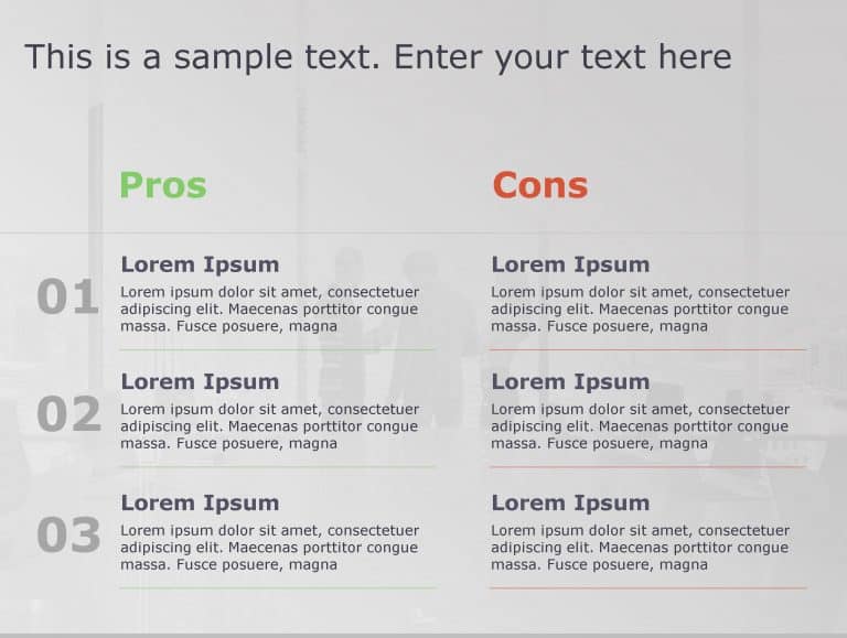Pros Cons 106 PowerPoint Template & Google Slides Theme