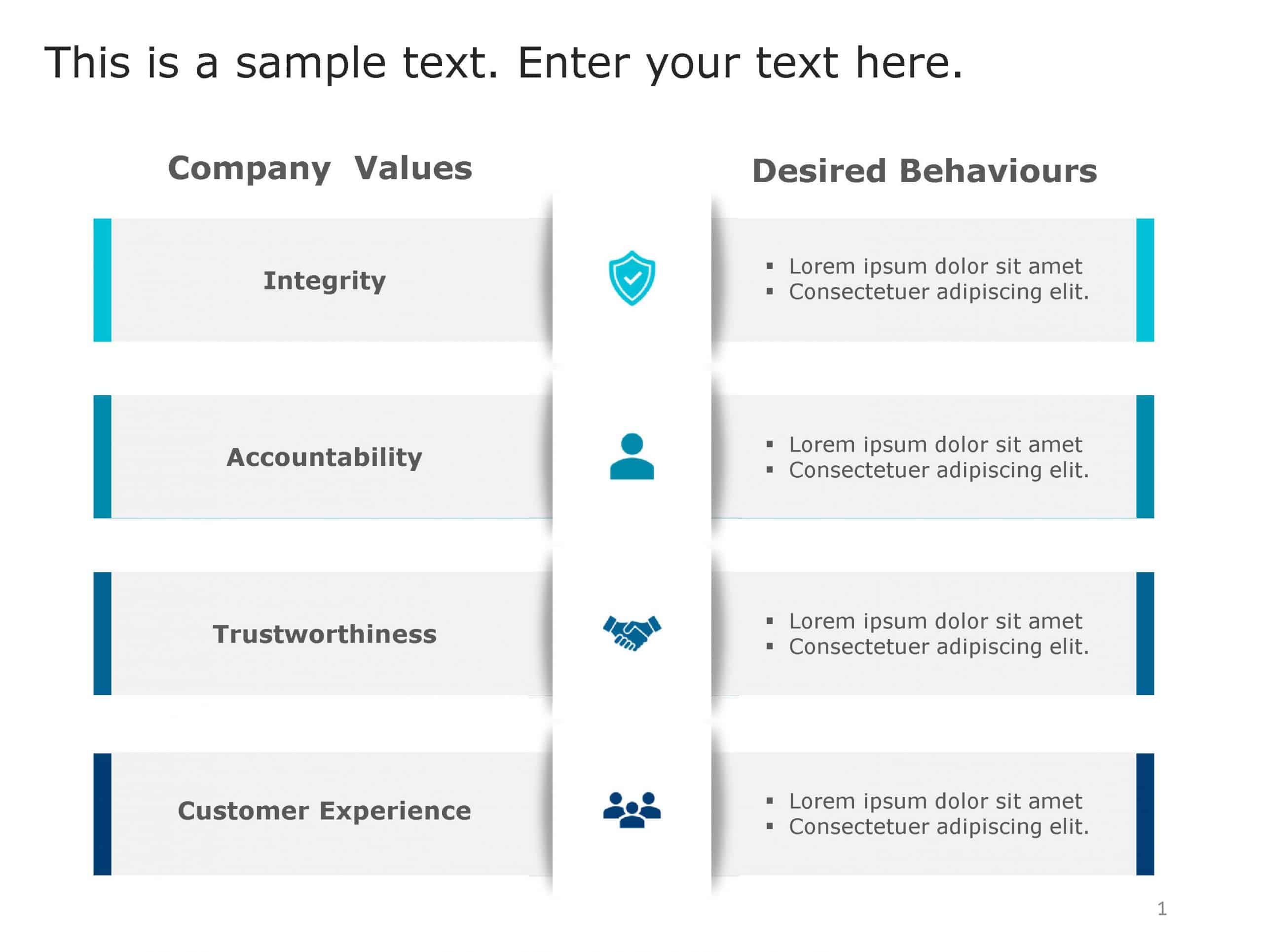Values Behaviours 107 PowerPoint Template & Google Slides Theme