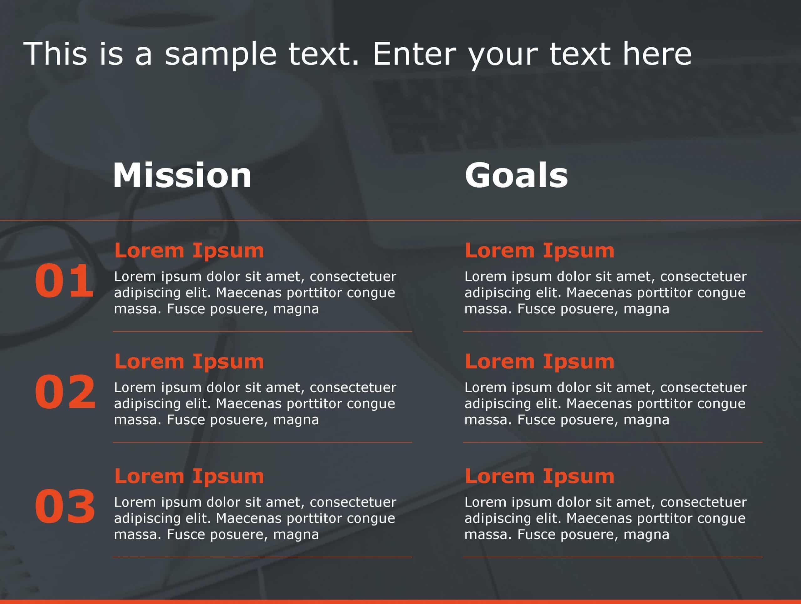 Mission Goals 116 PowerPoint Template