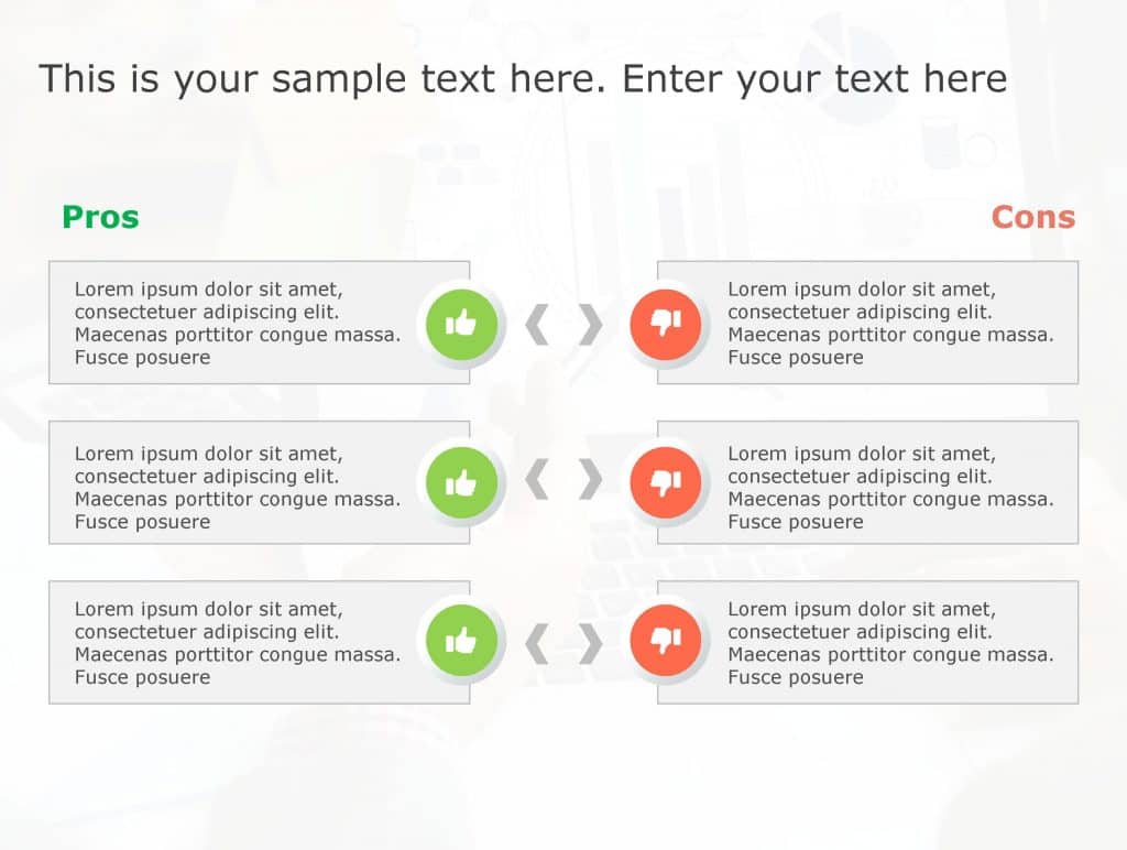 Powerpoint Pros Cons Template For Options 9186