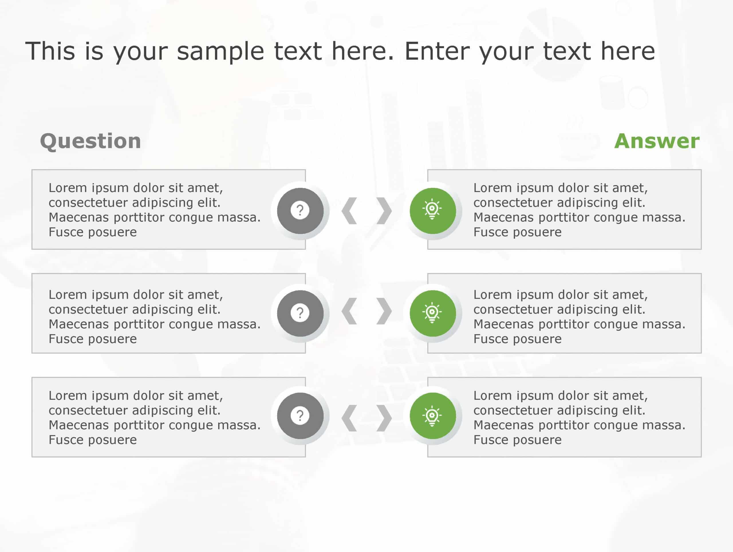 Free Gray and Green Q&A Infographic with Circular Icons Presentation ...