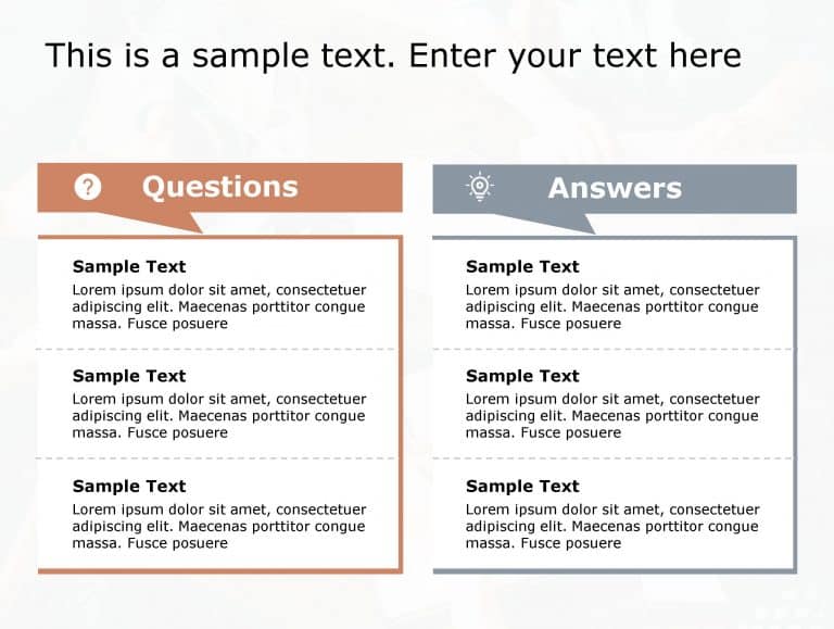 questions and answers in a presentation