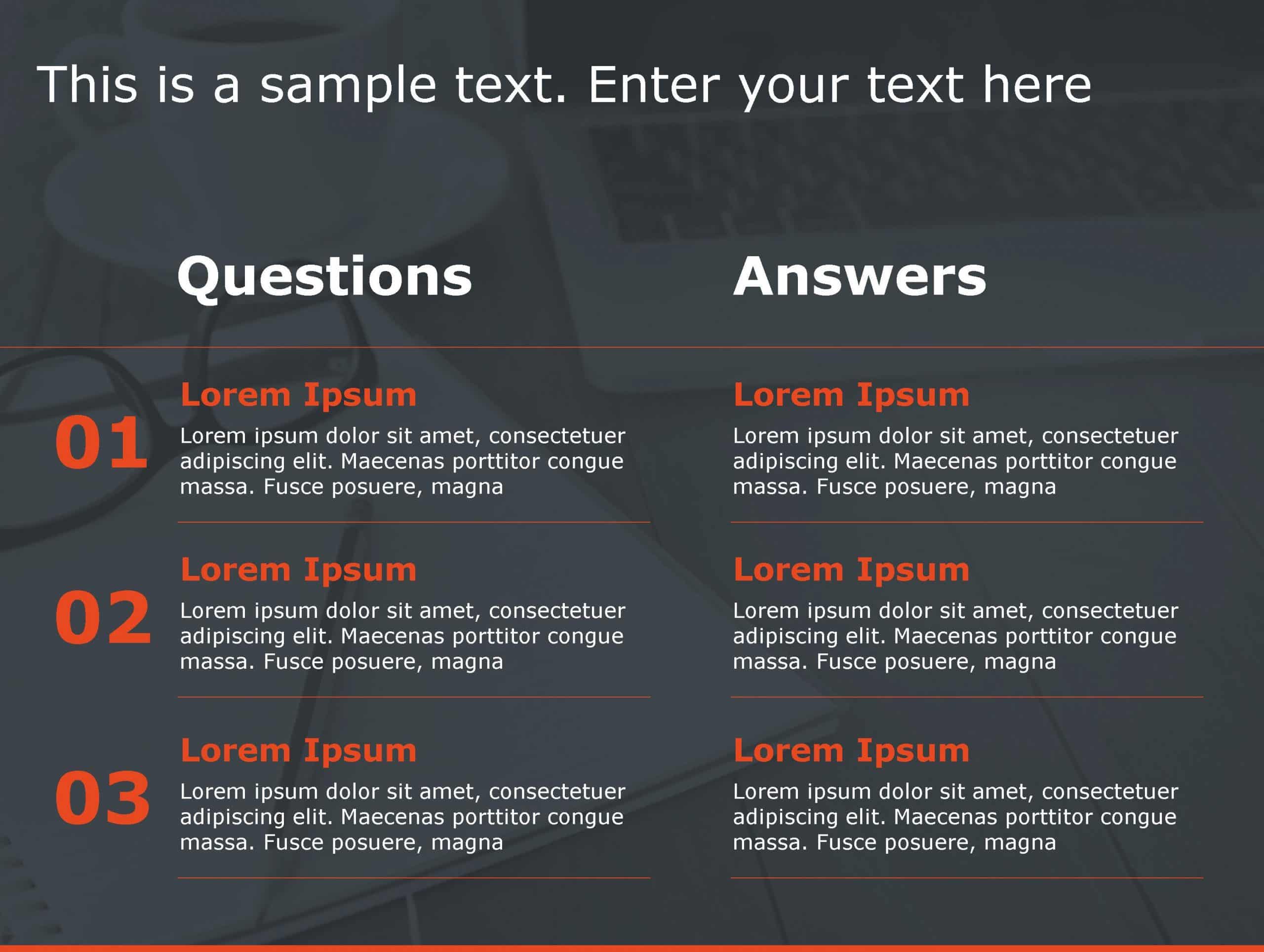 Question Answer 167 PowerPoint Template