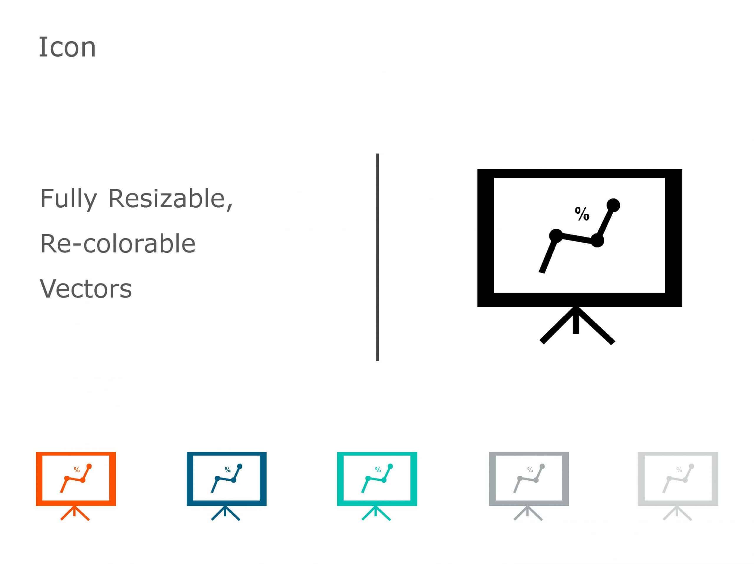 Colorful Resizable Presentation Screen Icon Set Slide Template