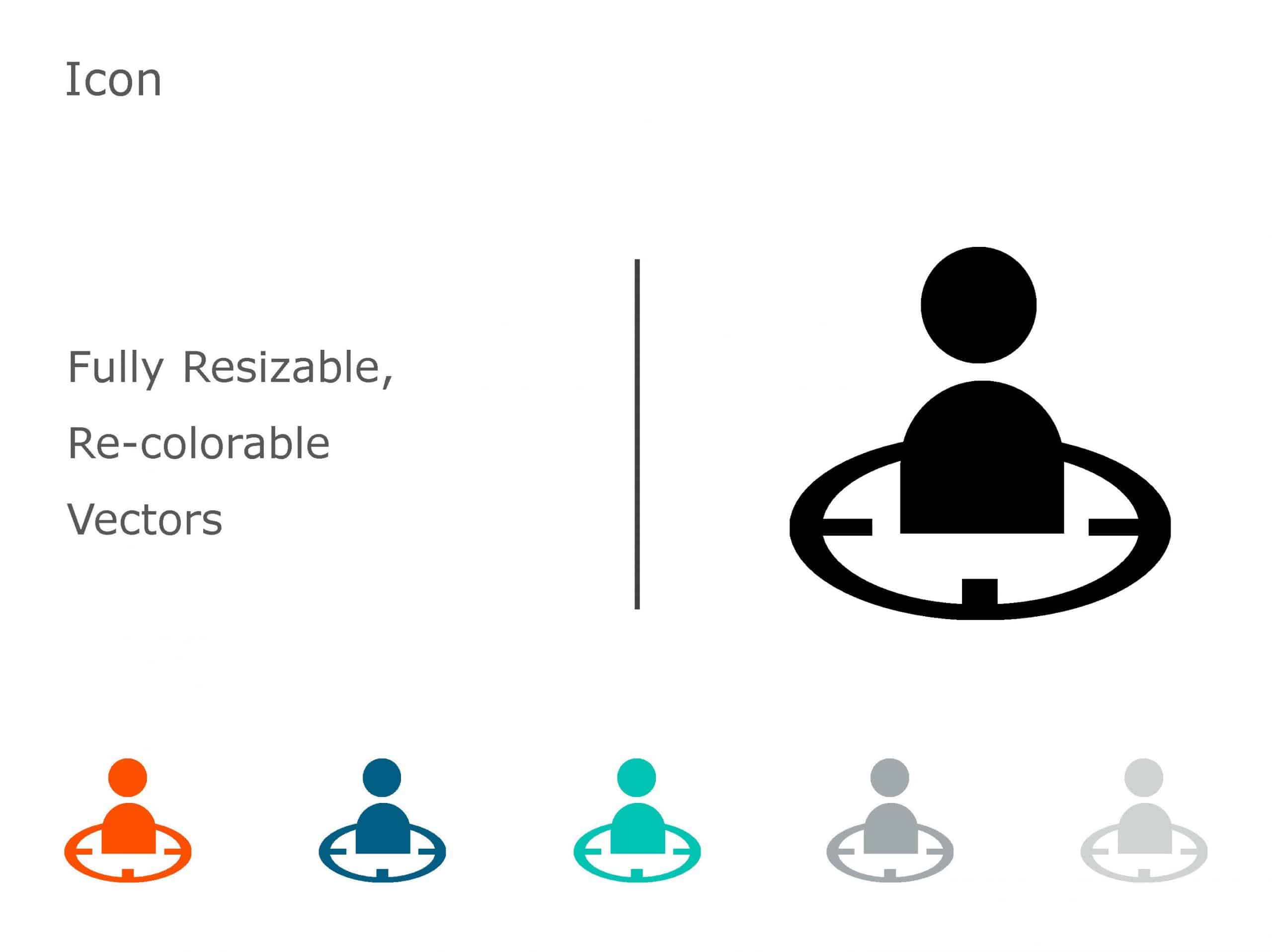 Multicolor User Icon Set for Business Presentations Powerpoint Template