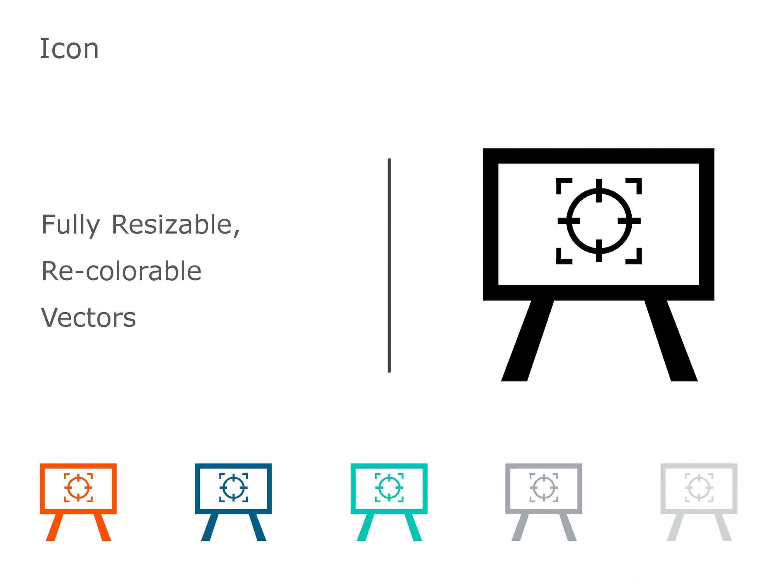 Colorful Target Board Icon Set for Business Presentations Presentation ...