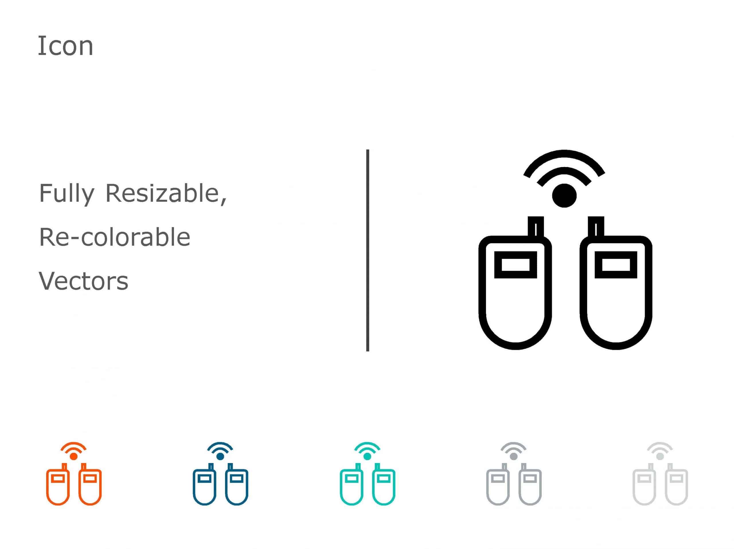 Bga Device Powerpoint Icon Wireless Device Icon Set in Multicolor Slide Template