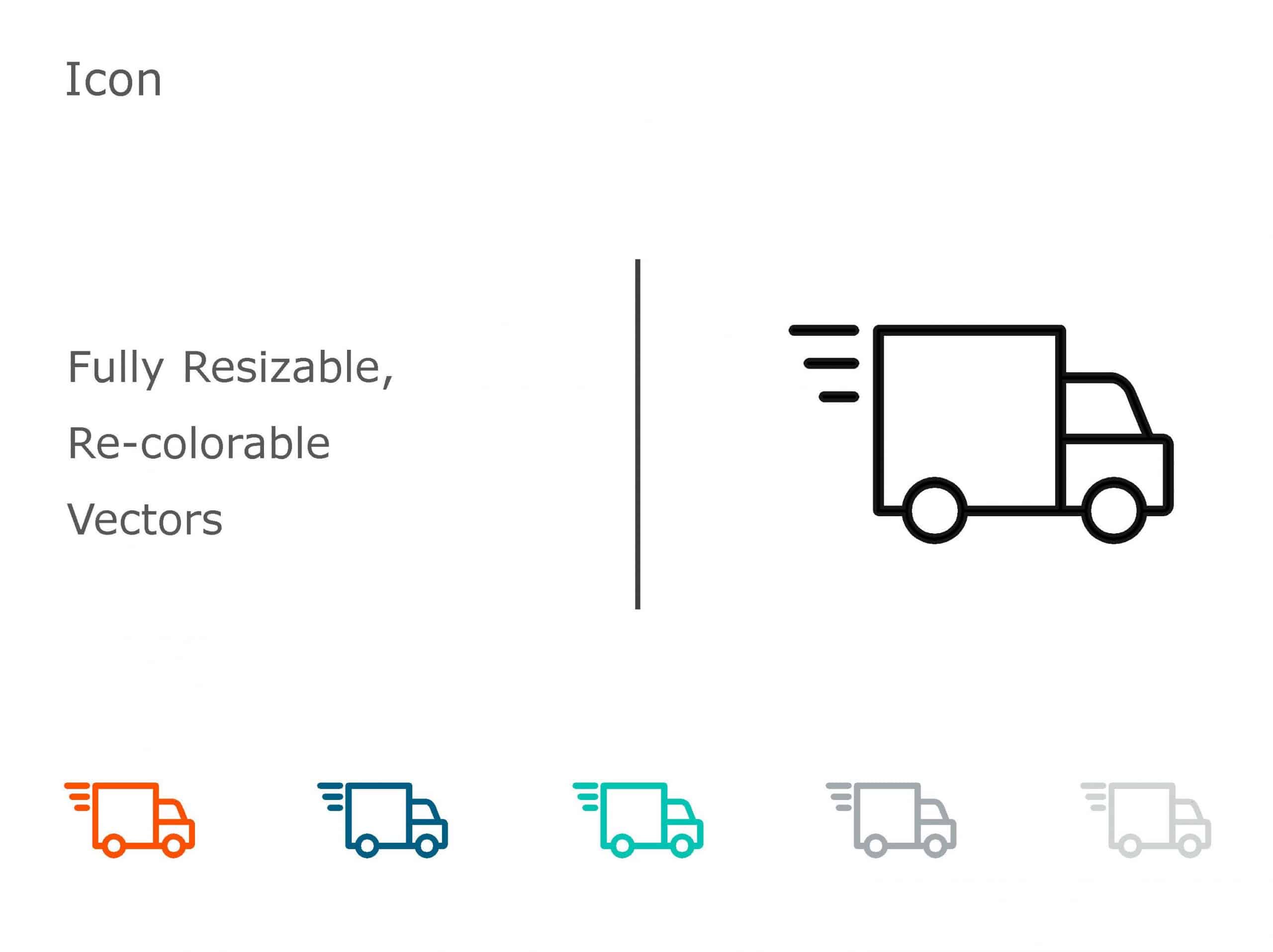 Truck Icon 2 PowerPoint Template