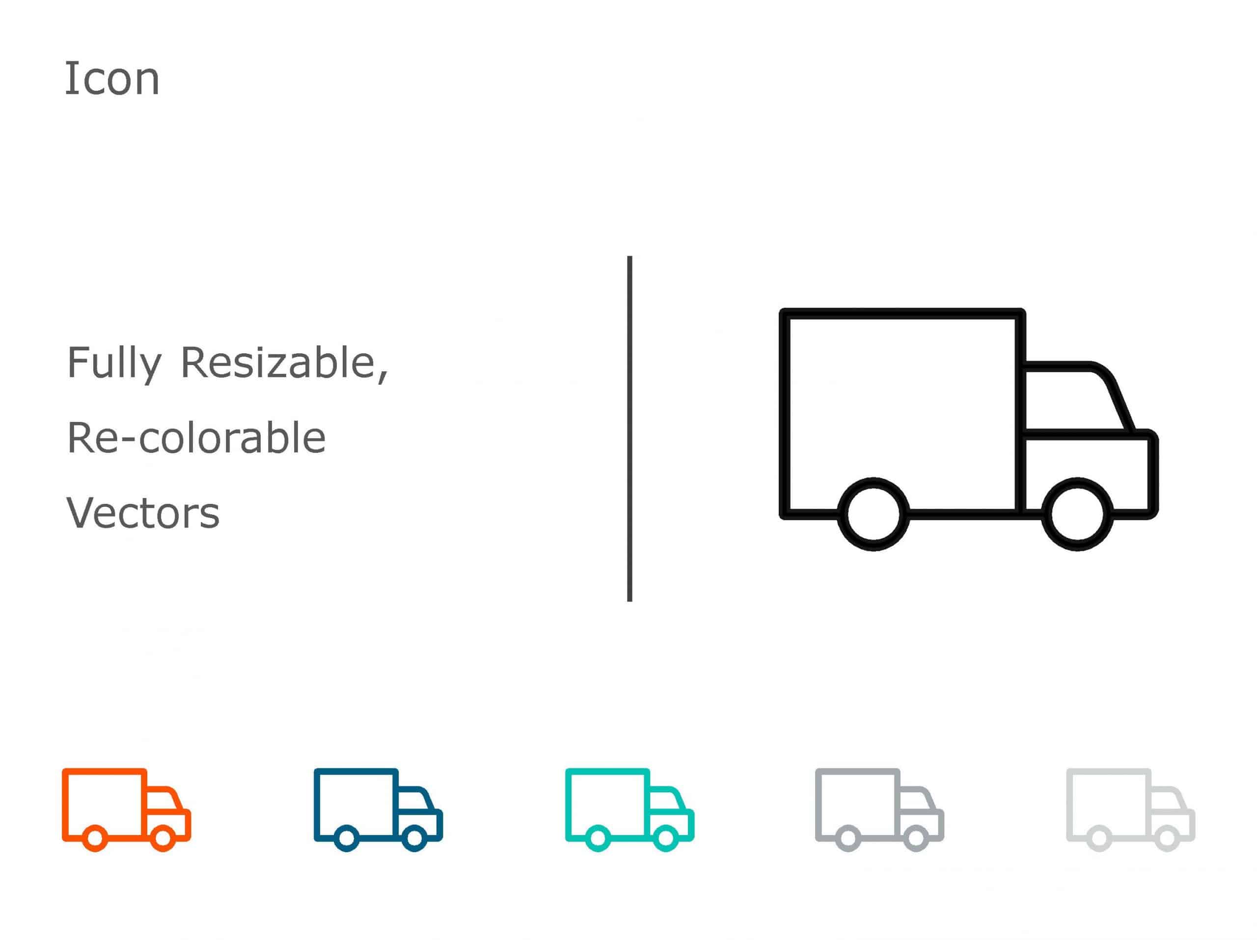Truck Icon 3 PowerPoint Template