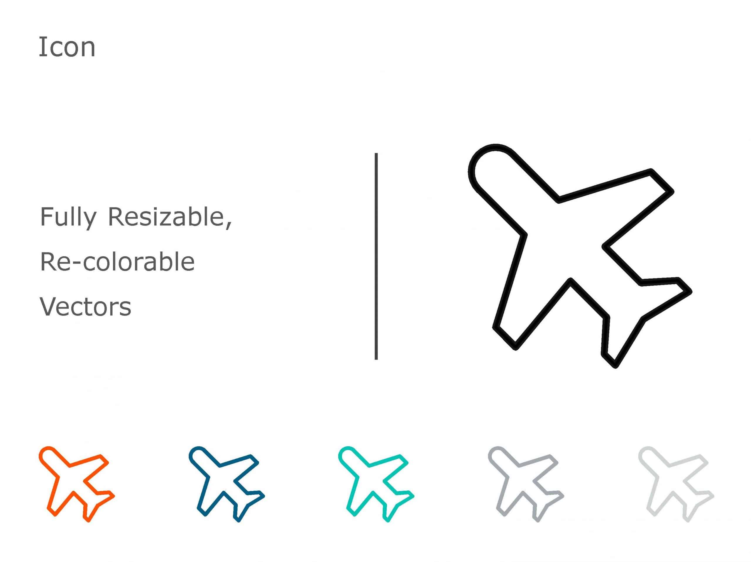 Plane Icon 1 PowerPoint Template & Google Slides Theme