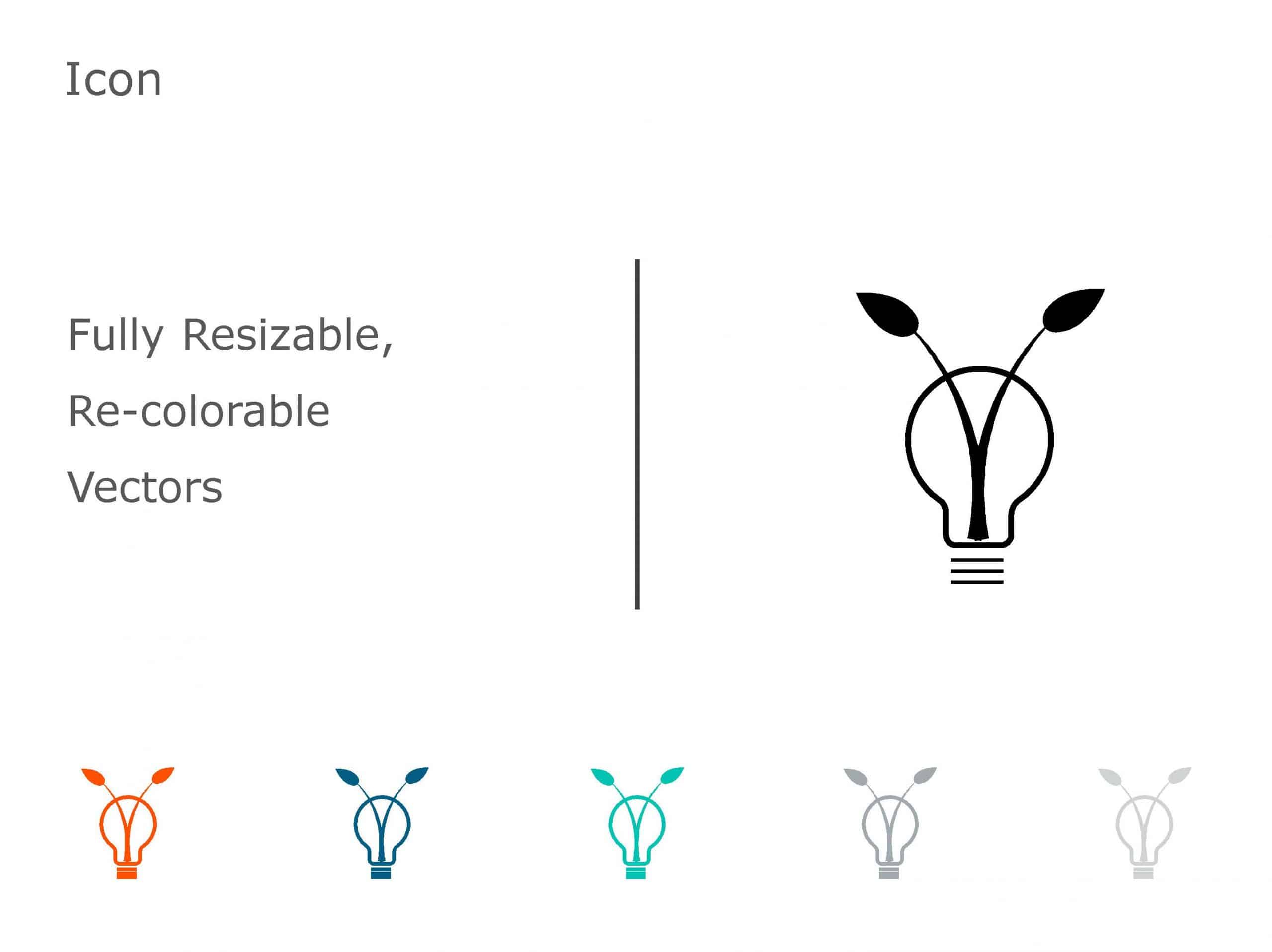 Bulb Icon 10-2 PowerPoint Template & Google Slides Theme