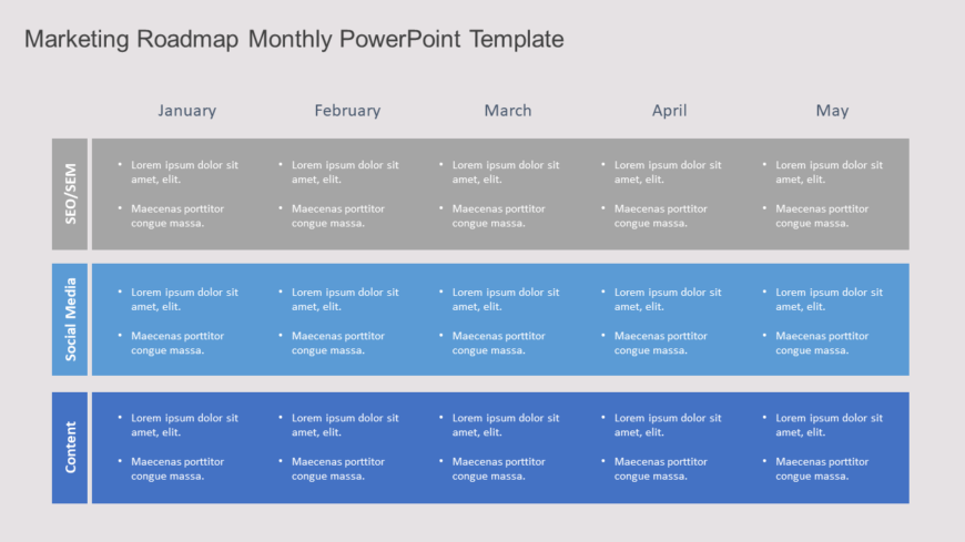 Marketing Roadmap Monthly PowerPoint Template