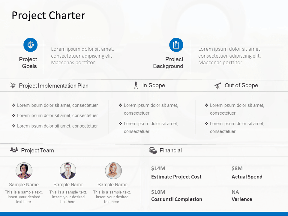 Project Charter Executive Summary Powerpoint Template Slideuplift