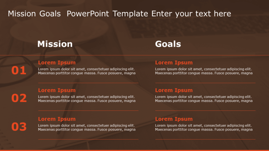 Mission Goals 116 PowerPoint Template